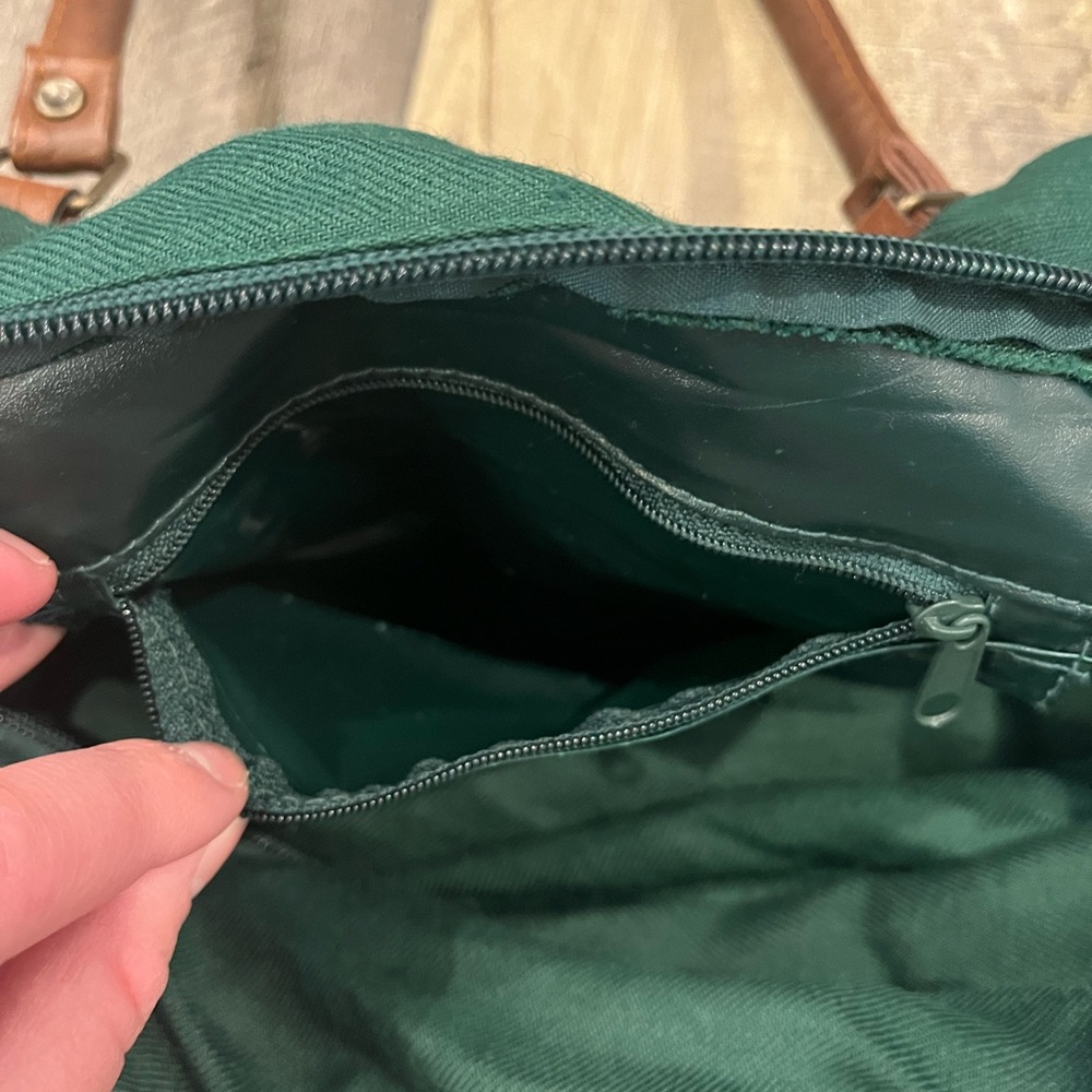SOLD Vintage Green & Floral Cottagecore Overnight Bag/ Small Bag - Picture 8 of 13